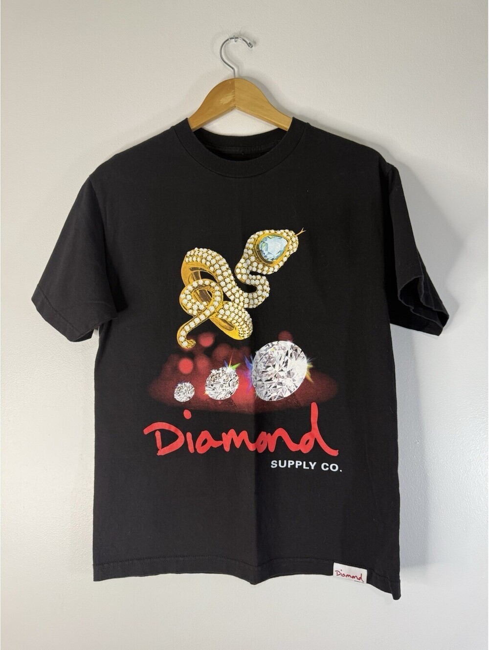 Diamond Supply T Shirt Adult Y2K Streetwear Skater Diamond Snake Size Medium